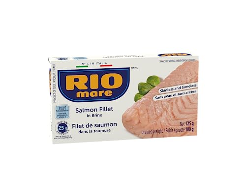 Rio Mare Filetto Di Salmone Al Naturale, Cotto Al Vapore, Ricco Di Omega 3, 1 Lattina Da 125G