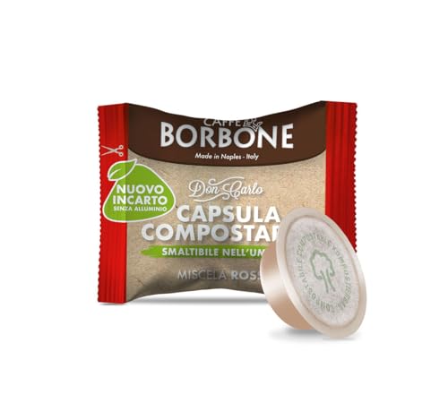 Caffè Borbone Don Carlo Compostabile Miscela Rossa - 50 Capsule - Compatibili Con Le Macchine Ad Uso Domestico Lavazza* A Modo Mio*