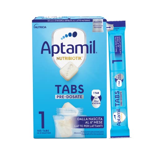 Aptamil Nutribiotik - Latte Per Lattanti In Tabs Pre-Dosate - Dalla Nascita Al 6° Mese - 21 Bustine (105 Tabs)