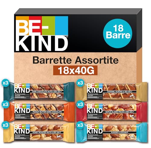 Be-Kind Barretta, Confezione Mista In 6 Gusti Diversi, Snack Senza Glutine, 1 Confezione X 18 Barrette Da 40 Gr