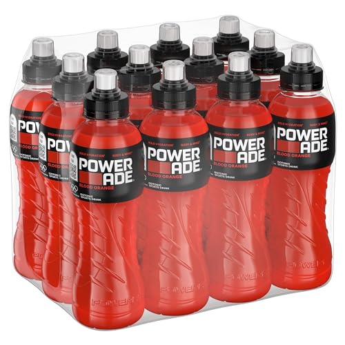 Powerade Blood Orange Sport Drink – 12 Bottiglie Da 500 Ml, Bevanda Isotonica, Bottiglia Ergonomica In Pet 100% Riciclabile Con Tappo Sport, Soluzione