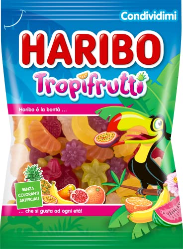 Haribo Tropifrutti, Caramelle Gommose, Gusto Frutta, Ideali Per Feste E Dolci Momenti Di Relax - 175Gr