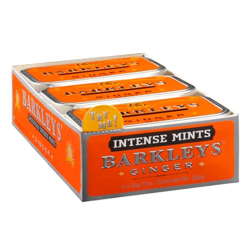 Barkleys Mints Ginger Tastefully Intense Mints - Confezione Da 6 Barattoli Da 50 G