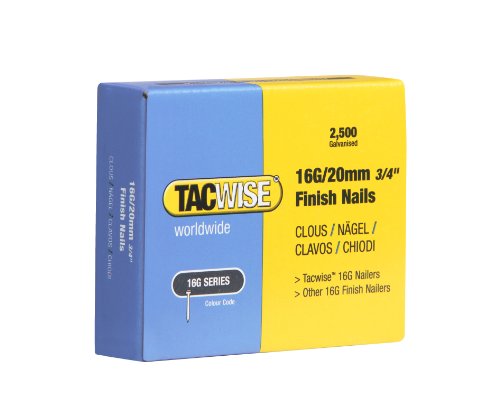 Tacwise 0665 Chiodi Di Finitura Galvanizzati Tipo 16G / 20 Mm, Confezione Da 2500