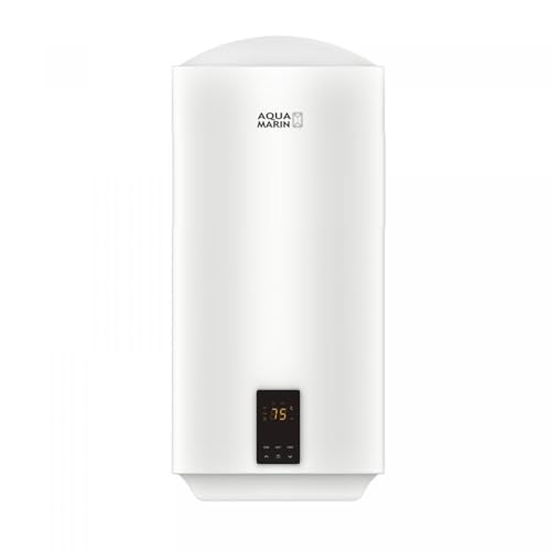 Aquamarin® Scaldabagno Elettrico - 80 Litri, Anticalcare, Max. Temp: 75°C, 230V, Potenza: 1,5 Kw, Verticale, Murale, Serbatoio In Acciaio Smaltato, Bi