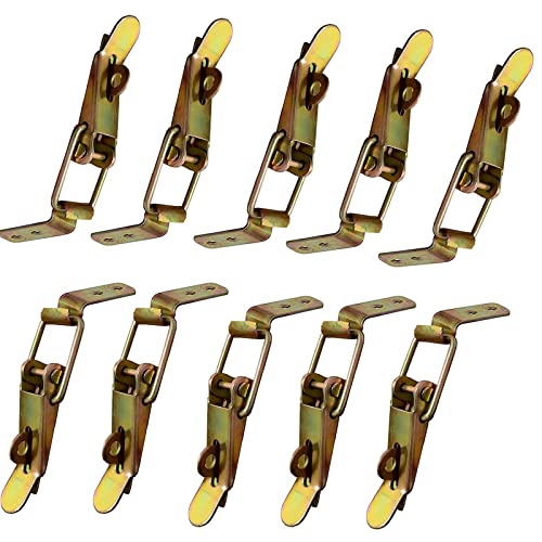 10 Pezzi Serratura Fermaglio A Molla, Chiusura A Leva Inox, Chiavistelli Fermaglio Serratura, Hasp Lock Latch Morsetti A Levetta Morsetti Per Scatole,