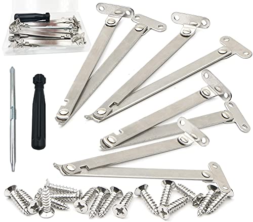 Nuyoah Supporto Cerniera Cerniere Per Ante A Ribalta Asta Snodata Acciaio Inox Per Armadietti Porte Mobili Scrivanie Armadietto (4 Pezzi) (4)