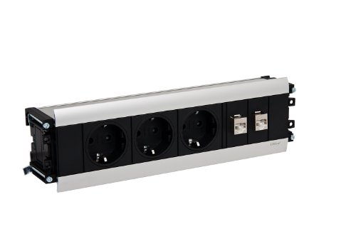 Schulte 159610001000 - Ciabatta Elettrica Evoline Con Ingressi Dati, In Alluminio