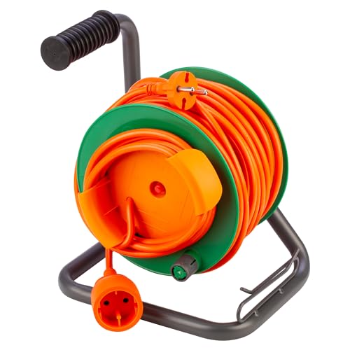 Poly Pool | Pp2702 Avvolgicavo Elettrico 230V Da Giardino Prolunga Elettrica Con Avvolgicavo 15 Metri, Bobina Avvolgicavo Con Guida Avvolgi Cavi, Pres