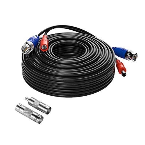 Anlapus Cavo Prolunga Video Da 18 Metri (60Ft) Per Telecamera Analog Kit Dvr Cctv, Cavo Bnc, Cavo Di Alimentazione 4K 8Mp 5Mp 1080P, Connettore Bnc Rc