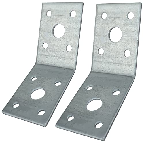 Aerzetix - C58926 - Set Di 2 Piastre Di Montaggio E Fissaggio A 135° 50X50X35X2.5Mm - Staffa/Angolare - Supporto Perforato Di Struttura Con 10 Fori -