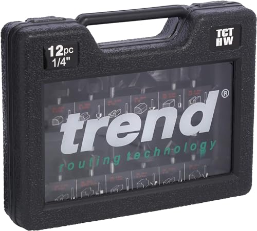 Trend Set Di Partenza Di 12 Frese Per Router, Gambo Da 6,35 Mm, Punta In Carburo Di Tungsteno, Custodia Inclusa, Set/Ss8X1/4Tc