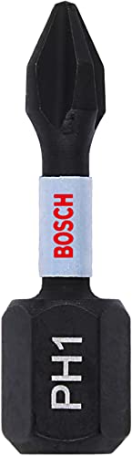 Bosch Professional Impact Control - Set Di 2 Punte Per Avvitatore Ph1 (25 Mm, Codolo Esagonale, Pick And Click, Accessori Per Avvitatore A Percussione