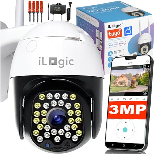 Ilogic Telecamera Da Esterno Ptz Full Hd Camera Wifi Esterno Impermeabile Ip65 Telecamere Di Sorveglianza Da 360° Compatibile Tuya Smart Life 2304X129