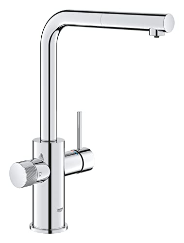 Grohe Blue Pure Minta, Miscelatore Monocomando Per Lavello Con Doccetta Estraibile, Bocca "L", Da Utilizzare Con Set Di Filtrazione (Da Ordinare Separ