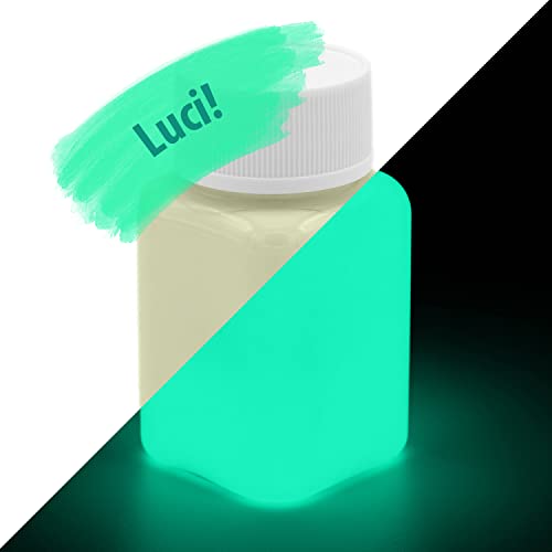 Lumentics Vernice Fluorescente Giallo Verde 100G - Vernice Fosforescente, Effetto Bagliore Fotoluminescente Uv, Vernice Murale Fosforescente