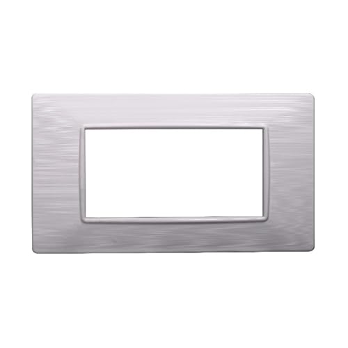 Placche In Tecnopolimero Satinate Compatibile Con Serie Plana 2-3-4-7 Moduli Ettroit Colori Assortiti (4 Moduli, Bianco)