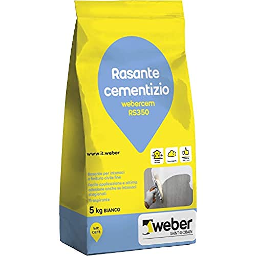 Webercem Rs350 Rasante A Finitura Liscia Per Interni Ed Esterni, Bianco, 5Kg
