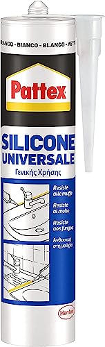 Pattex Silicone Universale Bianco, Silicone Bagno, Cucina E Serramenti, Silicone Bianco Resistente Alla Muffa, Silicone Sigillante Multimateriale, 1 C