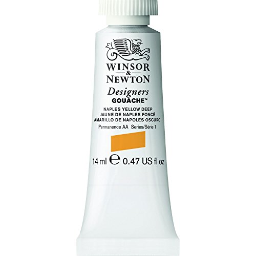 Winsor & Newton Designers Gouache, Vernici Fine Per Artisti, Pigmenti Di Qualità, Copertura Ottimale, Qualità D'Archivio, Tubo Da 14 Ml - Giallo Di Na