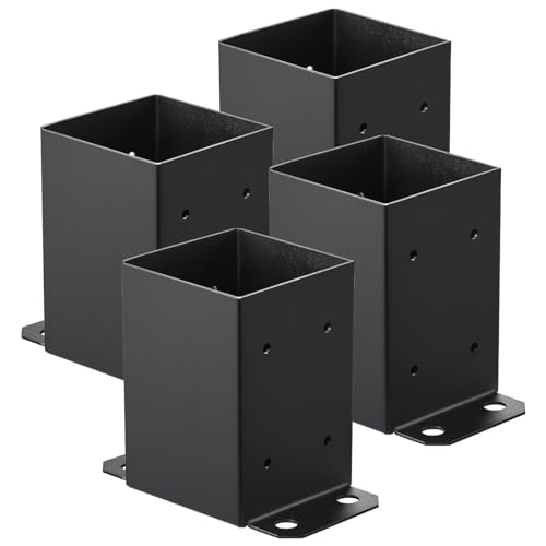Vevor 4X4 Post 4 Pcs Set Di 4 Legno 102X102 Mm Base Interni 91X91 Mm Ancoraggio Per Pali In Acciaio Al Carbonio Verniciato A Polvere Supporto Ringhier