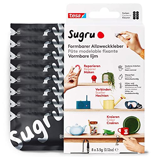 Colla Modellabile Sugru Di Tesa, Adesivo Forte Per Tutti Gli Usi, Confezione Da 8 (8 X 3.5 G) In Nero