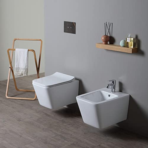 Coppia Di Sanitari Sospesi In Ceramica Rimless | Rock