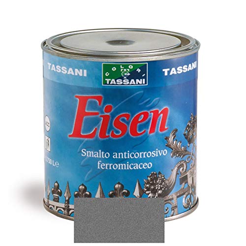Tassani Smalto Antiruggine Ferromicaceo Anticorrosivo Protettivo 0,75 Lt (Grigio Naturale Grana Media)