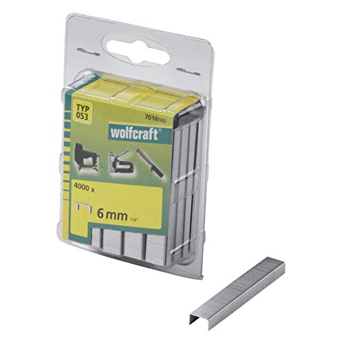 Wolfcraft Punti Dorso Largo, Acciaio, Tipo 053 I 7016000 I Ideali Per Il Fissaggio Di Tessuti E Listelli Di Legno