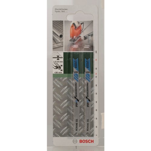Bosch 2609256770 Hss - U 123 X - Lama Per Seghetto Alternativo Per Lamiere E Tubi, Spessore Da 1,5 A 10 Mm