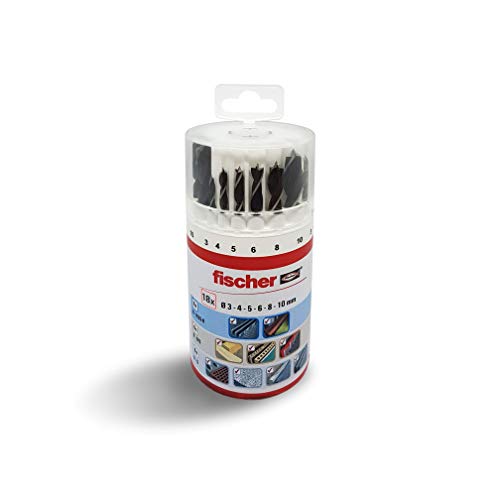 Fischer Kit Di Punte Professionale Per Trapano 18 Pezzi, Versatili Per Muro, Legno, Metallo, Set Assortito Con Diametri Da 3 A 10Mm, Alta Qualità E Du
