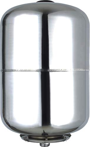 Bricoferr Bfg25L Vaso Di Espansione In Acciaio Inox 25L, Serbatoio 8Bar, Gruppo Di Pressione Domestica Caldaia, Grigio