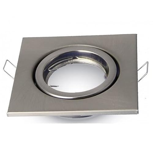 Portafaretto Gu10 Mr16 Nickel Satinato - Quadrato Fisso