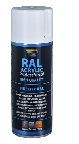 Faren Ral Acrylic, Vernice Spray Acrilica 100%, Smalto Fidelity Ral, Colori Brillanti A Rapida Essiccazione, 400Ml (Ral 6011 Verde Reseda)(1Pz)