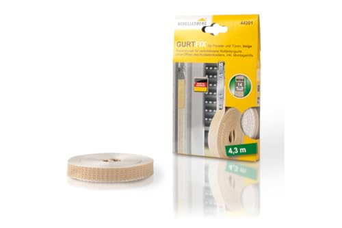Schellenberg 44301 - Kit Di Riparazione Per Cinghia Per Tapparelle Gurtfix, Larghezza 14 Mm, Sistema Mini, 4,3 M, Beige