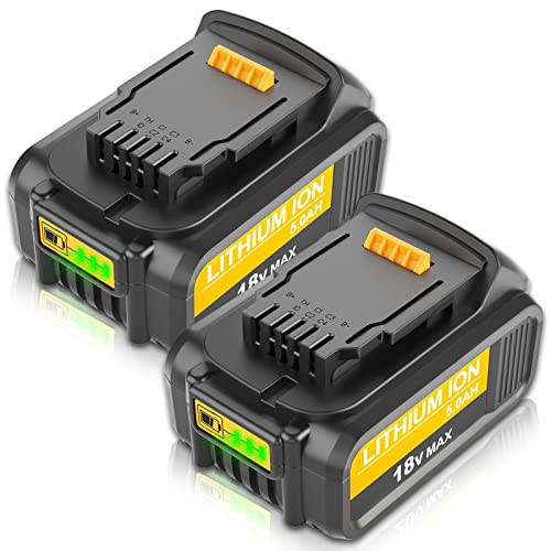 [2 Pecchi] Moticett 5000Mah Sostituzione Batteria Per Dewalt 18V 20V Dcb184 Dcb184B-Xj Dcb183 Dcb183-Xj Dcb182 Dcb182-Xj Dcb181 Dcb181-Xj Dcb185-Xe Ba