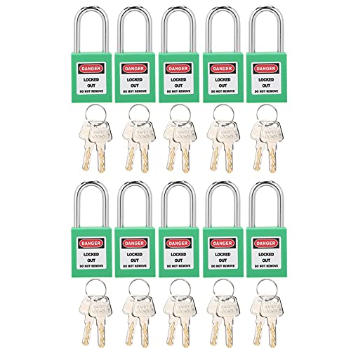 Lockout Tagout Lock, Durevole Lockout Lock Set Di Lucchetti Di Sicurezza Lockout Tagout Lock Set 10 Set Per Stazioni Di Blocco Tag Out(Verde)