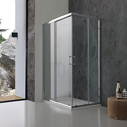 Kiamami Valentina Box Doccia 6 Mm Trasparente 70X100 Cm Reversibile Con Profili Alluminio | Giada