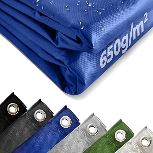 Jago® Telone Occhiellato - Impermeabile, Poliestere Pvc 650 G/M², Antistrappo, Antivento, Taglia E Colore A Scelta - Telo Di Protezione, Copertura, Pe