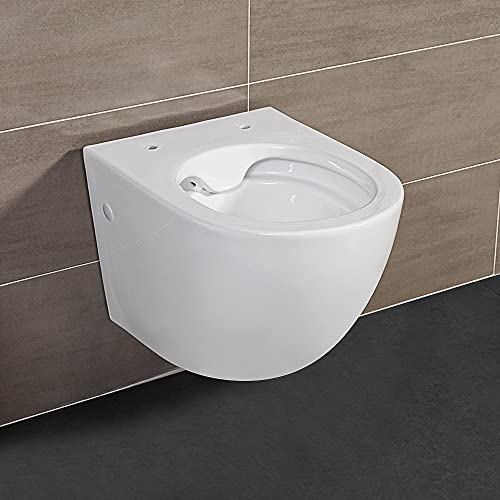 Water Sospeso Rimless Salvaspazio, Design Moderno In Ceramica Bianca Serie Tokyo