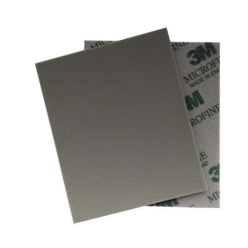 3M Morbido Spugna Tampone Carta Vetro In Ossido Alluminio 114X139Mm,Microfine Grana 1200-1500 (Set Di 2)