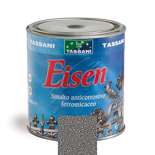 Tassani Smalto Antiruggine Ferromicaceo Anticorrosivo Protettivo 0,75 Lt (Ardesia Grana Fine)