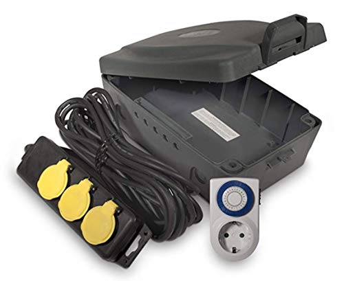 Luceco Masterplug Wbxip36T/E-Mp Scatola Impermeabile Elettrica Da Esterno, Giardino, Ip54, Con Cavo Di Prolunga Da 6 M