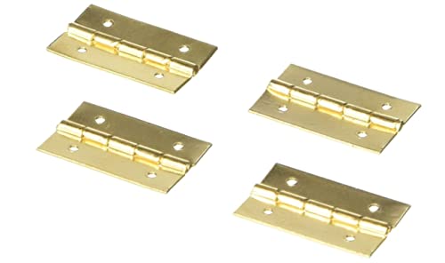 4 Pezzi - Cerniere Per Cofanetti 30X15Mm - In Acciaio Ottonato