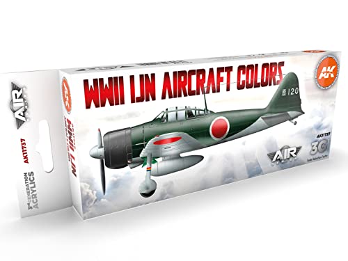 Ak Acrylics 3Gen Aircraft Set Ak11737 Wwii Ijn Aircraft Colors Set 3G (8X17Ml)