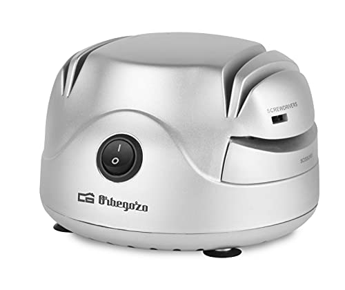 Orbegozo Cu 7000 Affilacoltelli Elettrico, Interruttore On/Off, Affilatura A 2 Stadi, Affilatura Forbici, Raccoglitore Automatico Di Fili