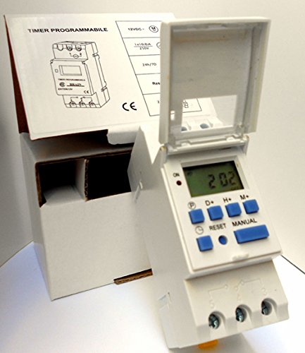 Timer Digitale Orologio Programmabile 12V 12 Volt Guida Din Per Caccia Nautica Solare Istruzioni Italiano
