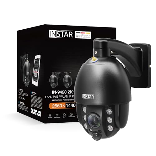 Instar In-9420 2K+ Nero - Telecamera Di Sorveglianza Lan/Poe/Wlan Con Ai (Ai) - Telecamera Ip - Pir - Controllabile Ptz - Uso Interno Ed Esterno - Aud