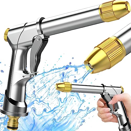 Retoo Schlauchspritze Garten, Aluminium Hochdruck Gartenbrause, Garten-Spritzpistolen, Verstellbarer Wasserdurchfluss Hochwertig Und Robust, Schlaucht