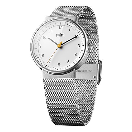 Braun Orologio Da Polso Analogico, Acciaio Inossidabile, Unisex, Argento/Bianco